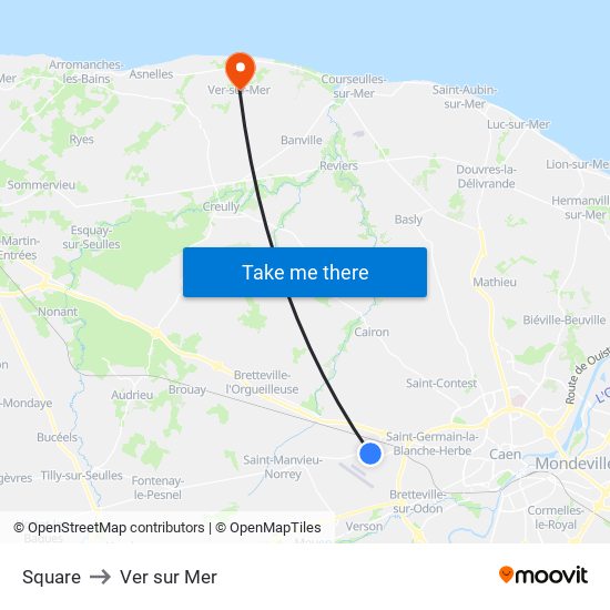 Square to Ver sur Mer map