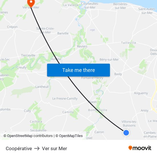 Coopérative to Ver sur Mer map