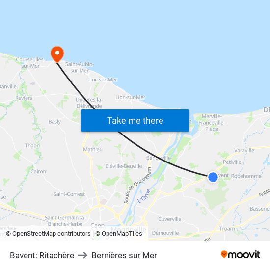 Bavent: Ritachère to Bernières sur Mer map