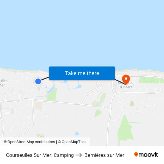 Courseulles Sur Mer: Camping to Bernières sur Mer map