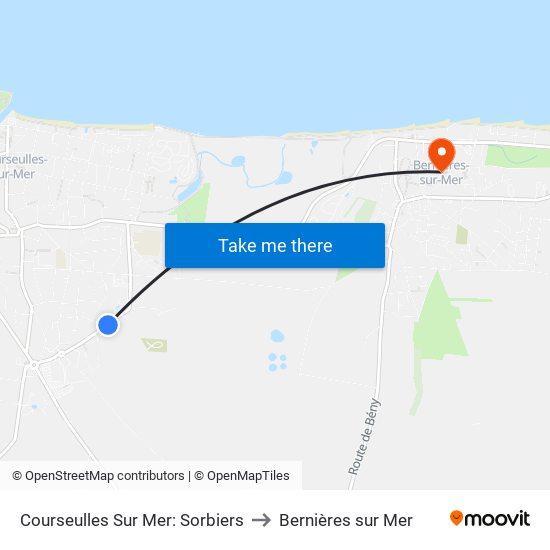 Courseulles Sur Mer: Sorbiers to Bernières sur Mer map
