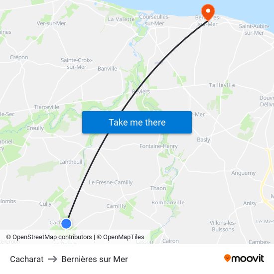 Cacharat to Bernières sur Mer map
