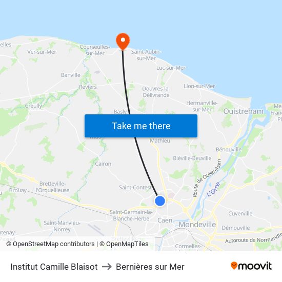 Institut Camille Blaisot to Bernières sur Mer map