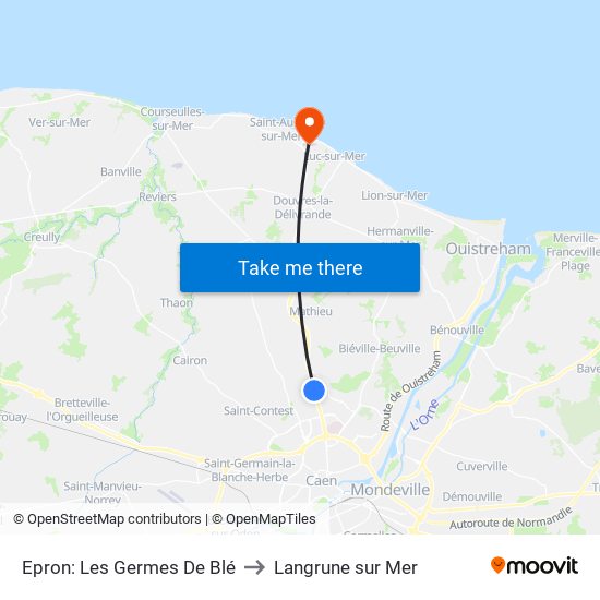 Epron: Les Germes De Blé to Langrune sur Mer map