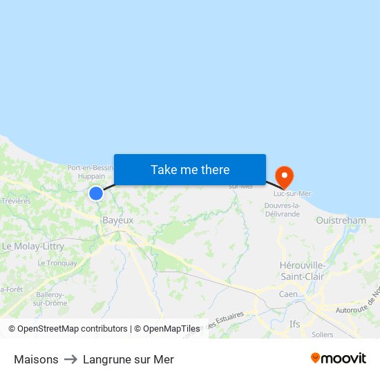 Maisons to Langrune sur Mer map