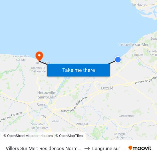 Villers Sur Mer: Résidences Normandes to Langrune sur Mer map