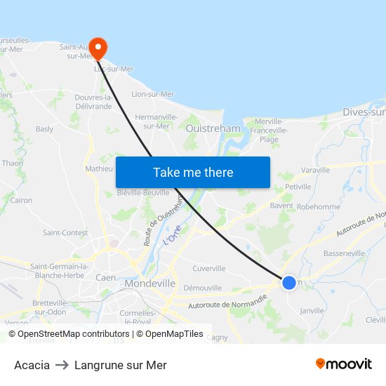 Acacia to Langrune sur Mer map