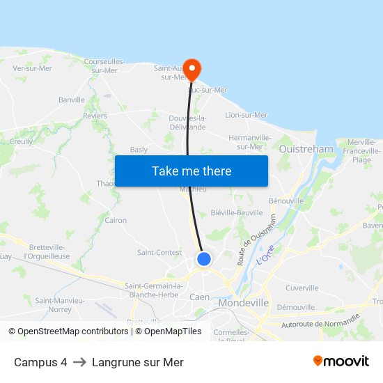 Campus 4 to Langrune sur Mer map
