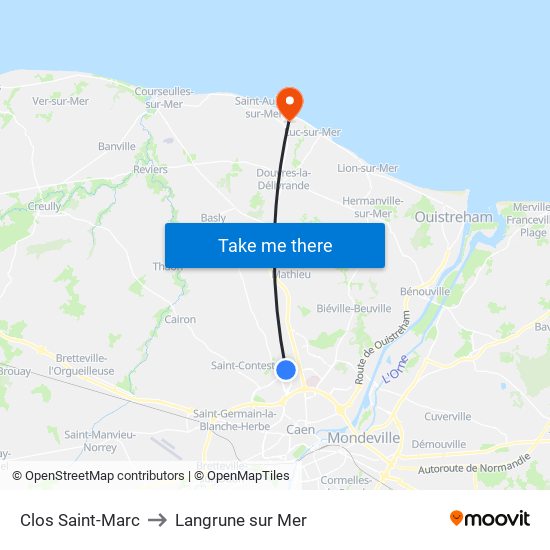 Clos Saint-Marc to Langrune sur Mer map