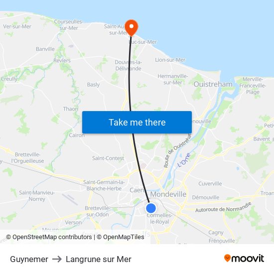Guynemer to Langrune sur Mer map