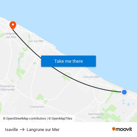 Isaville to Langrune sur Mer map