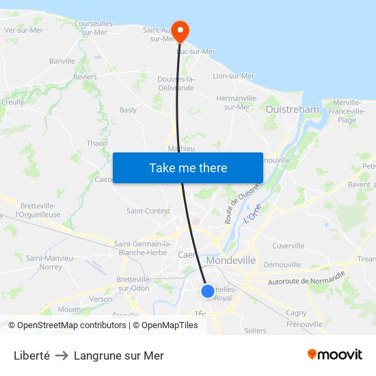 Liberté to Langrune sur Mer map