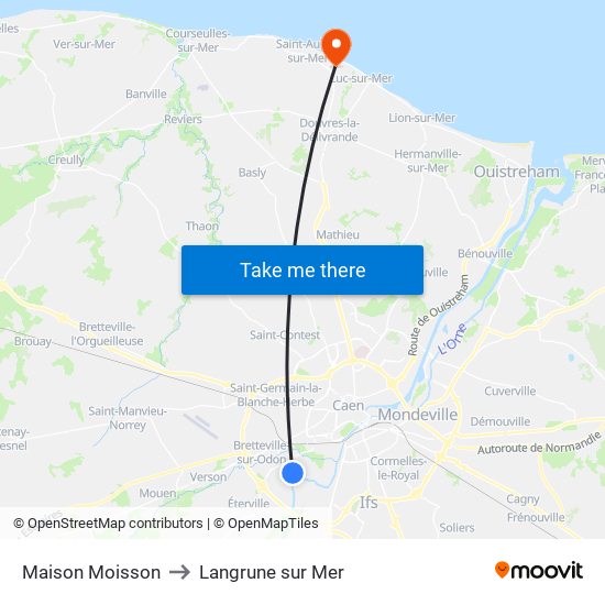 Maison Moisson to Langrune sur Mer map