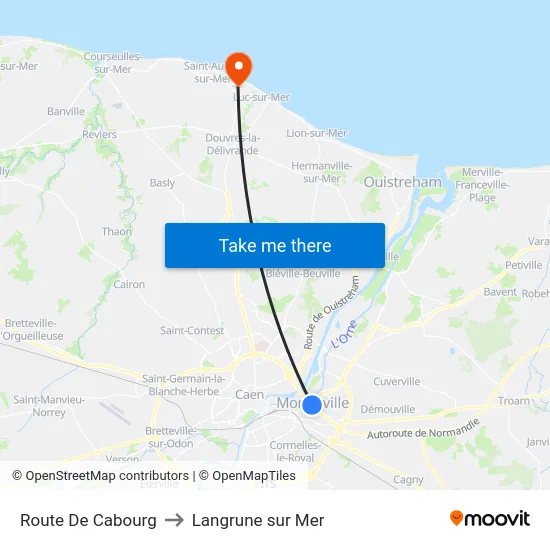 Route De Cabourg to Langrune sur Mer map