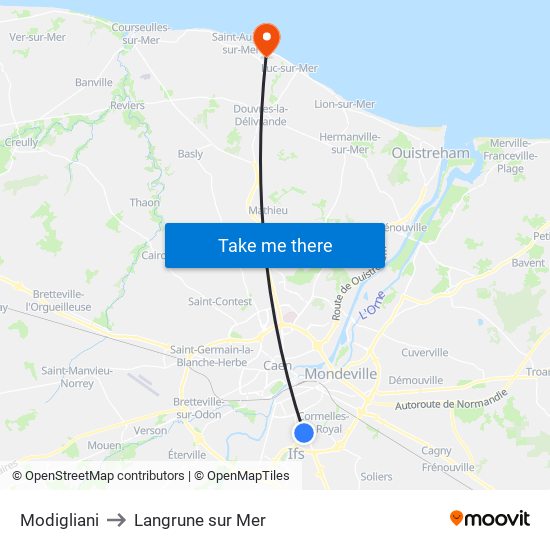 Modigliani to Langrune sur Mer map