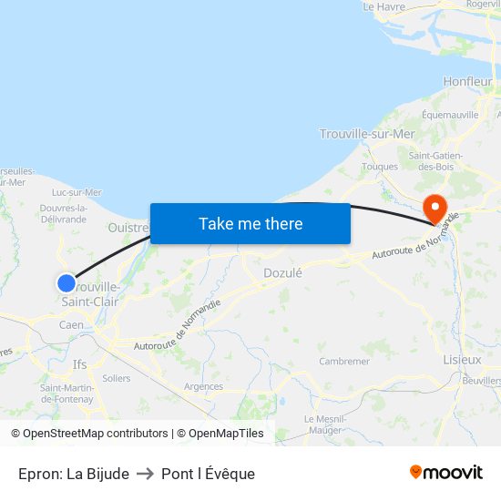 Epron: La Bijude to Pont l Évêque map