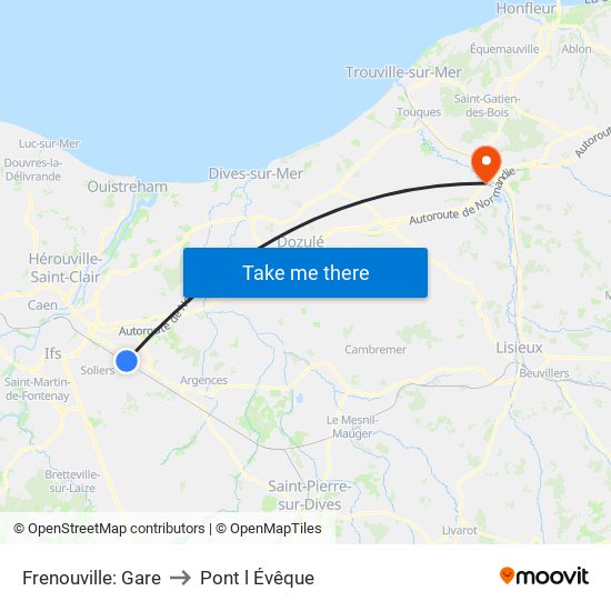 Frenouville: Gare to Pont l Évêque map