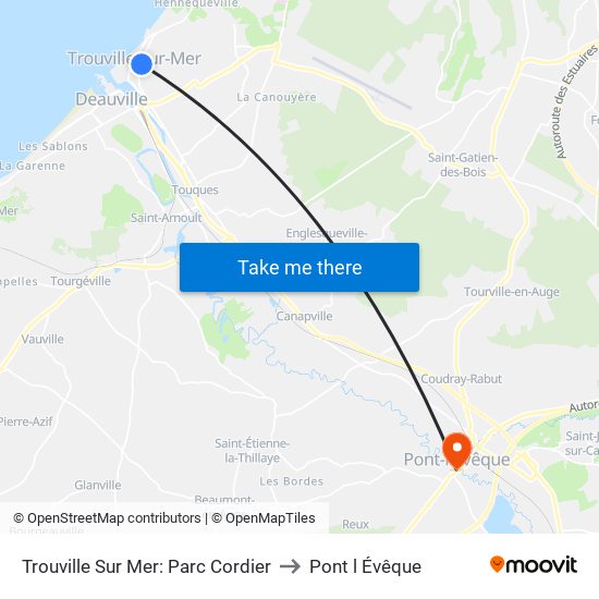 Trouville Sur Mer: Parc Cordier to Pont l Évêque map