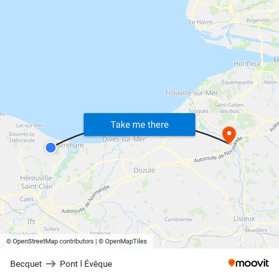 Becquet to Pont l Évêque map