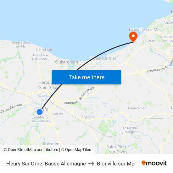 Fleury Sur Orne: Basse Allemagne to Blonville sur Mer map