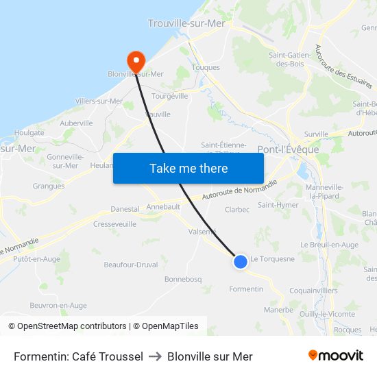 Formentin: Café Troussel to Blonville sur Mer map