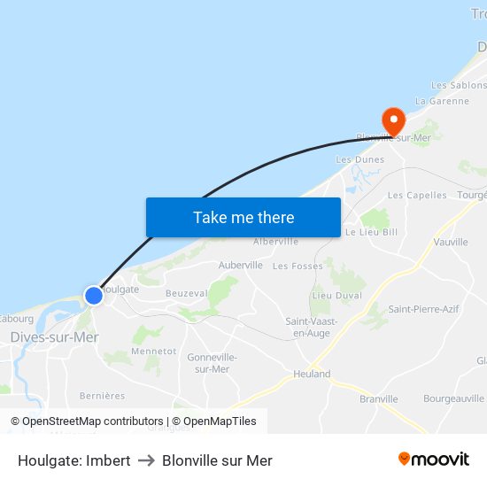 Houlgate: Imbert to Blonville sur Mer map