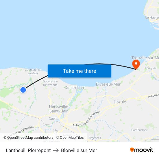 Lantheuil: Pierrepont to Blonville sur Mer map