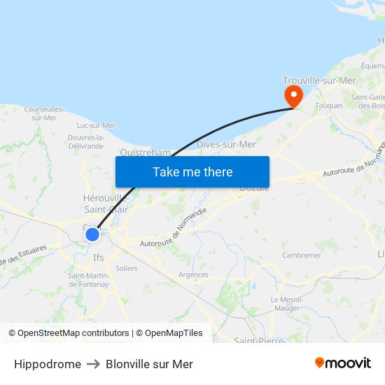 Hippodrome to Blonville sur Mer map