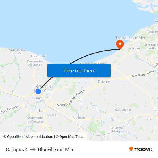 Campus 4 to Blonville sur Mer map