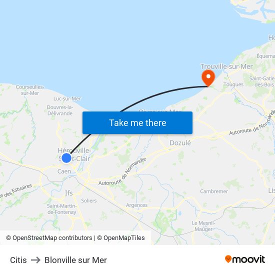 Citis to Blonville sur Mer map