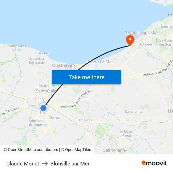 Claude Monet to Blonville sur Mer map