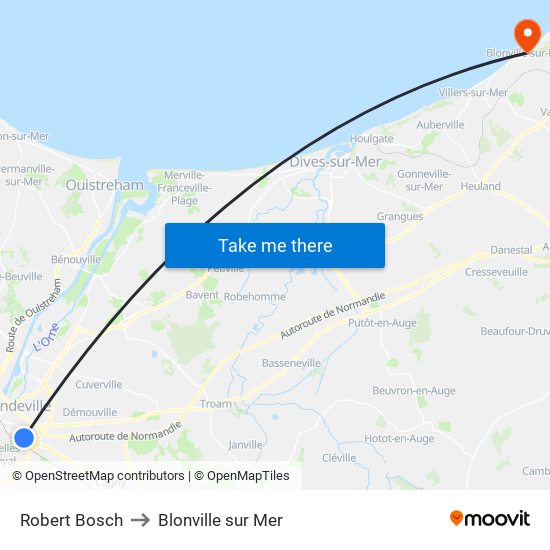 Robert Bosch to Blonville sur Mer map