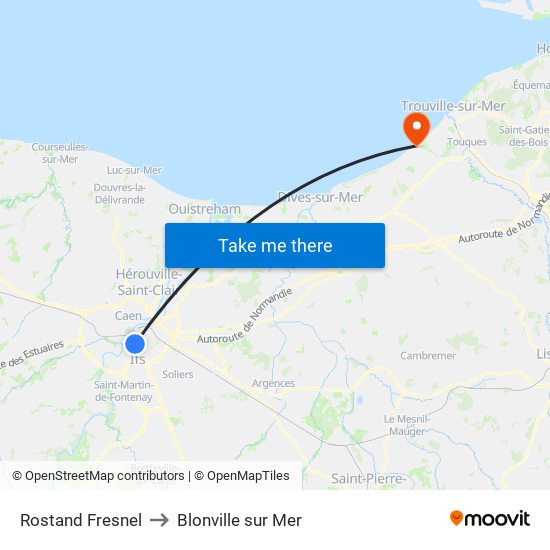 Rostand Fresnel to Blonville sur Mer map