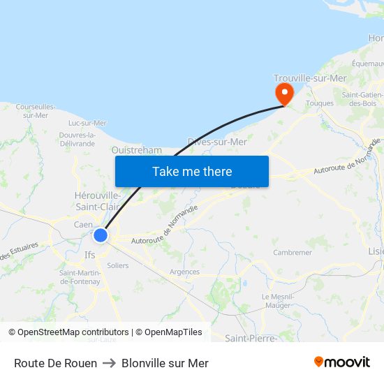 Route De Rouen to Blonville sur Mer map