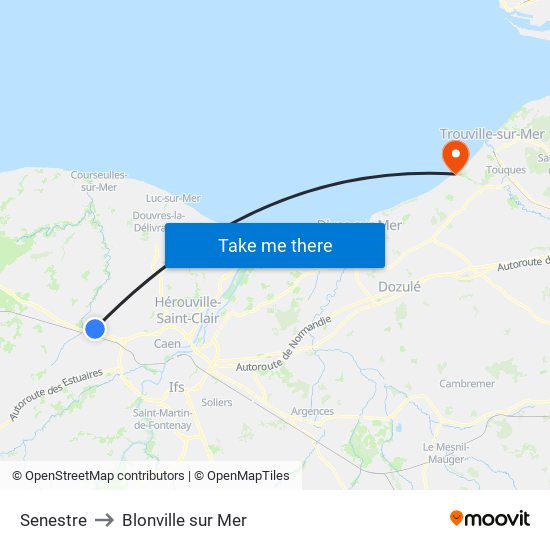 Senestre to Blonville sur Mer map