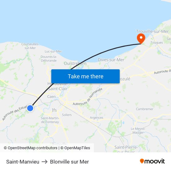 Saint-Manvieu to Blonville sur Mer map