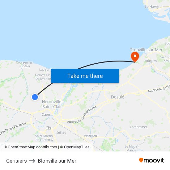 Cerisiers to Blonville sur Mer map