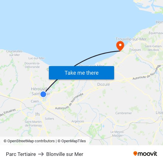 Parc Tertiaire to Blonville sur Mer map