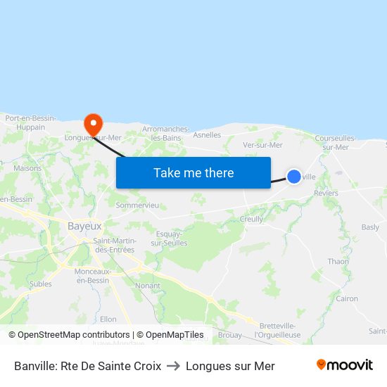 Banville: Rte De Sainte Croix to Longues sur Mer map