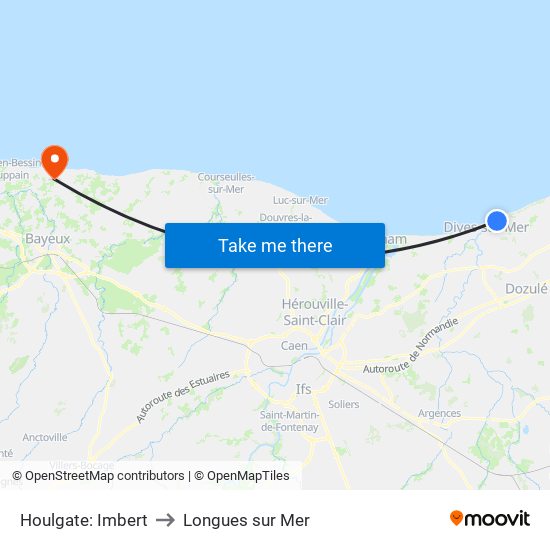 Houlgate: Imbert to Longues sur Mer map