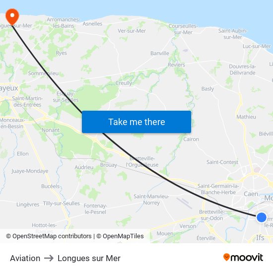 Aviation to Longues sur Mer map