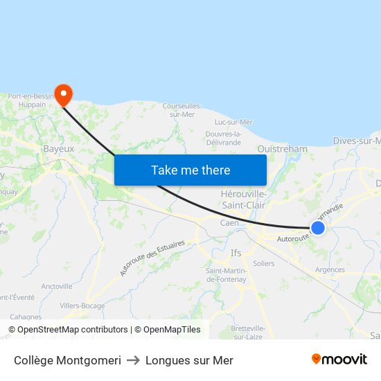 Collège Montgomeri to Longues sur Mer map