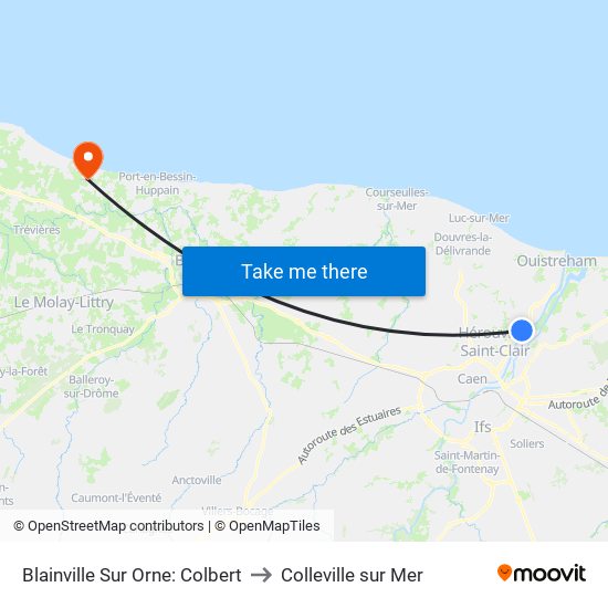 Blainville Sur Orne: Colbert to Colleville sur Mer map