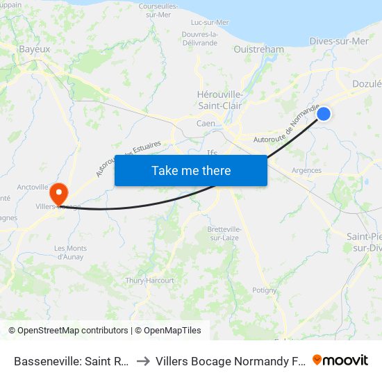 Basseneville: Saint Richer to Villers Bocage Normandy France map