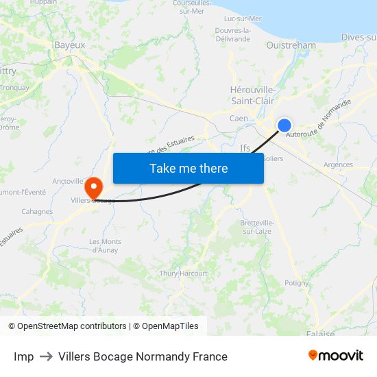 Imp to Villers Bocage Normandy France map