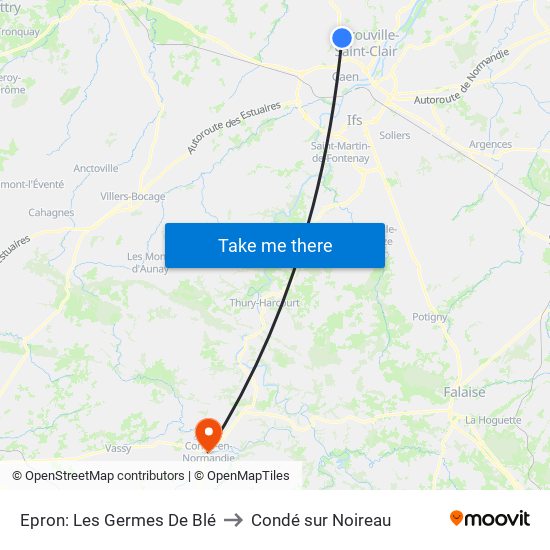 Epron: Les Germes De Blé to Condé sur Noireau map