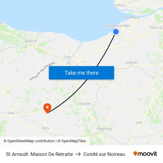 St Arnoult: Maison De Retraite to Condé sur Noireau map