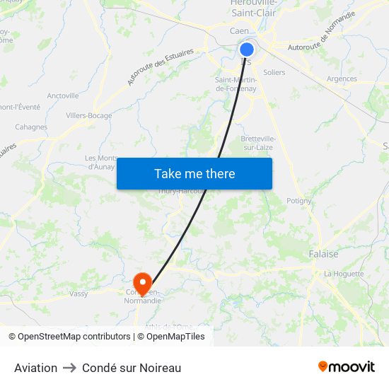 Aviation to Condé sur Noireau map