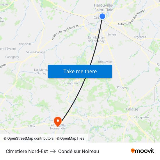 Cimetiere Nord-Est to Condé sur Noireau map