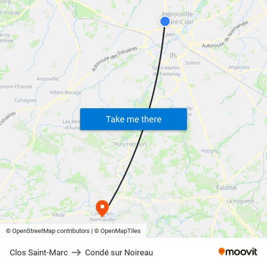 Clos Saint-Marc to Condé sur Noireau map
